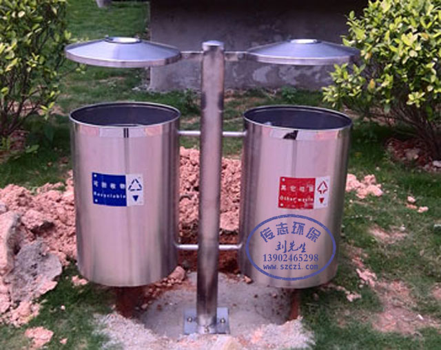 晋城市户外环保防盗不锈钢分类垃圾桶
