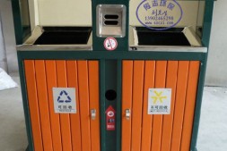 忻州市户外环保市政钢木垃圾桶