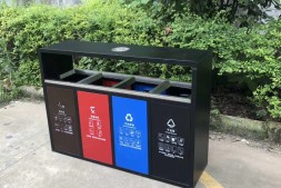 太原公园景区户外大型四分类不锈钢垃圾箱