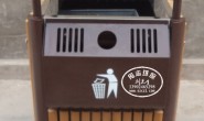 运城户外环保方形钢木垃圾桶