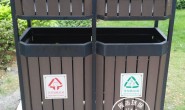晋中户外公园钢木分类垃圾桶