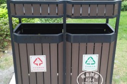 晋中户外公园钢木分类垃圾桶