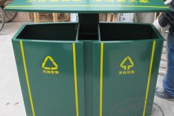 山西阳泉物业小区户外分类钢制垃圾桶定做