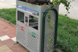 山西吕梁户外街道绿化养花分类钢制垃圾箱