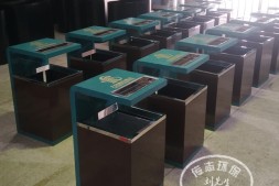 忻州酒店方形立式钢制果皮箱