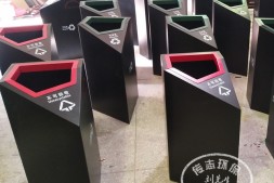 吕梁室内购物商城双分类钢制垃圾箱