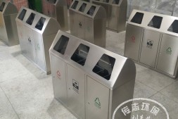 吕梁带盖三分类不锈钢垃圾桶厂家