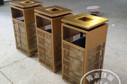 晋中电镀方形室内镂空不锈钢果皮箱
