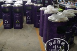 晋城户外景区圆柱形分类不锈钢垃圾桶