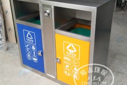 晋中室外市政道路两分类不锈钢垃圾箱