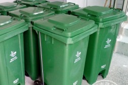吕梁240升绿色厨余塑料垃圾桶
