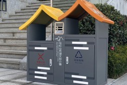 长治户外屋形喷塑不锈钢分类垃圾桶