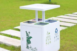 临汾户外公园UV打印不锈钢分类垃圾桶
